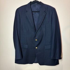 Lauren Ralph Lauren‎ Men's Navy 100% Wool Blazer Gold Button Formal Size 44L